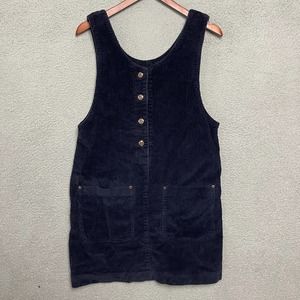 Vintage High Sierra Corduroy Button Dress Womens M Medium Blue 90s Skater Indie